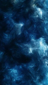Turbulent cyan nebula texture with swirling micro-brush strokes