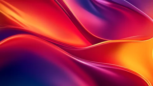 Chromatic fluid waves form luminous abstract gradient ribbons