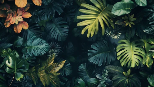 Dense tropical foliage creates layered chiaroscuro canopy