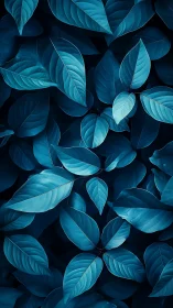 Cool blue leaves overlap gently and invite quiet reflection