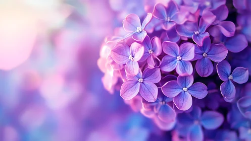 Purple lilac flowers clustered densely in selective focus.