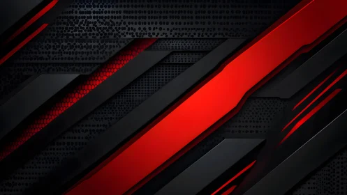 Futuristic Red and Black Geometric Tech Abstract Background.