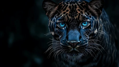 Sapphire Gaze: Where Midnight Stripes Meet Electric Blue.