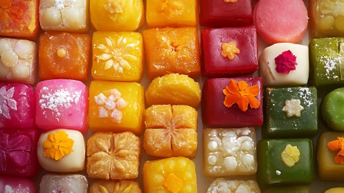 Jewel-Toned Confections: Edible Gems Arranged in Sweet Chromatic Harmony