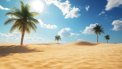 Desert Sanctuary: Where Golden Sands Meet Palm-Crowned Dreams.