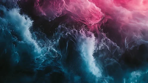 Nebula surf collides with cotton-candy cosmic tide.