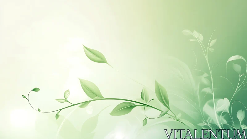 Gentle green vines dance softly across a fresh spring glow