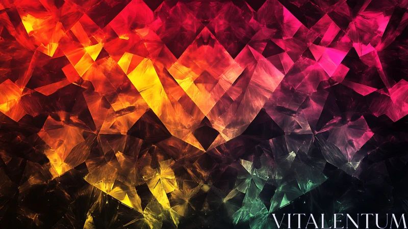 Spectral polygon lattice with refractive flame dispersion field.