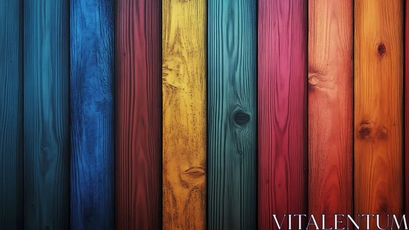 Richly painted wooden planks line up in a cozy rainbow row