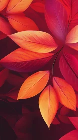 Radiant sunset leaves drifting in a rosy twilight hush.