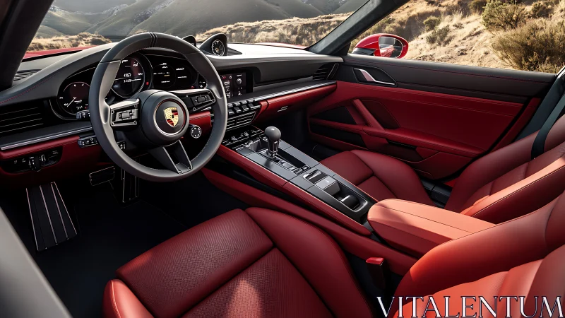 Scarlet cockpit cradles a Porsche interior poised for thrills