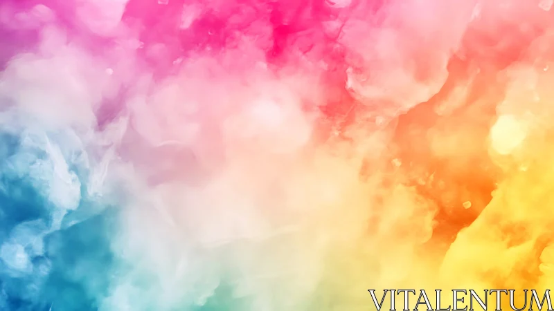 Multicolor gradient cloud texture fills the rectangular frame