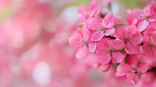 Delicate Pink Blossoms Dancing in Soft Spring Light
