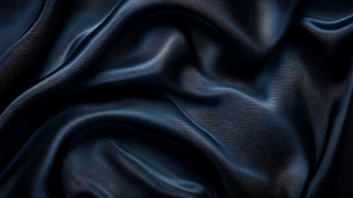 Deep navy satin folds with high-gloss sculpted highlights.