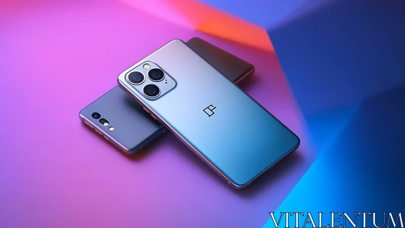OnePlus flagship smartphone featuring triple optical telephoto system in gradient light environment