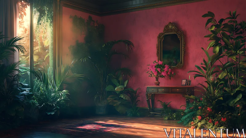 Sun-drenched parlor quietly surrenders to an indoor jungle