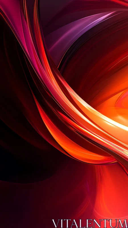 Curved red and magenta light forms intersect over dark ground