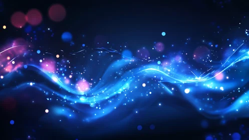 Luminous blue energy waves flow through deep cosmic field