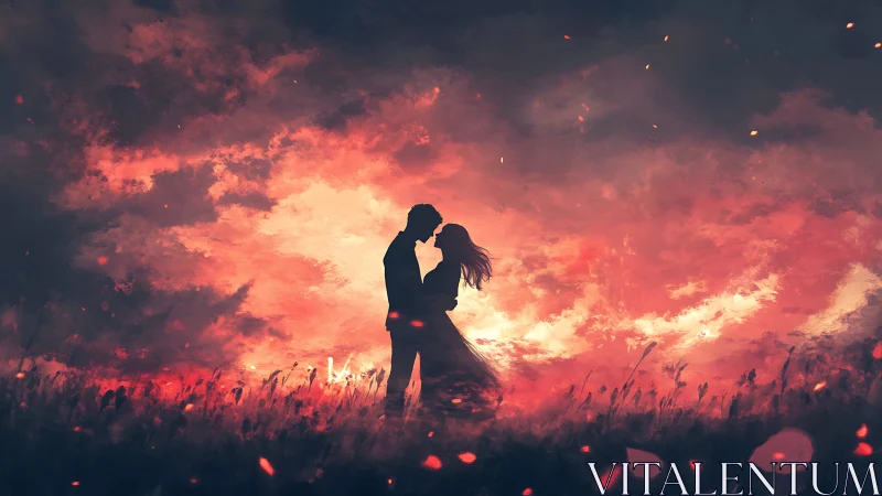 Two Hearts Dancing in Flames of Passion