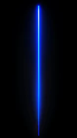 Vertical neon blue light beam on deep black background.