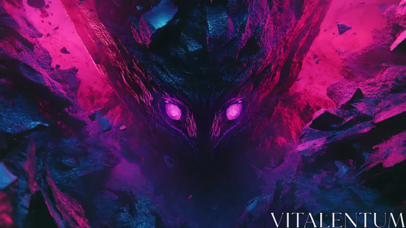 Neon geologic entity with crystalline ocular core emergence.