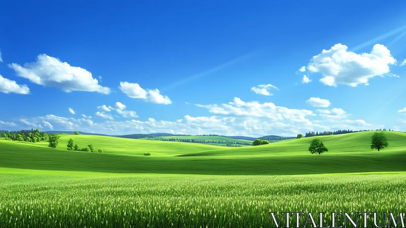 Digital rendering shows rolling green fields under clear sky