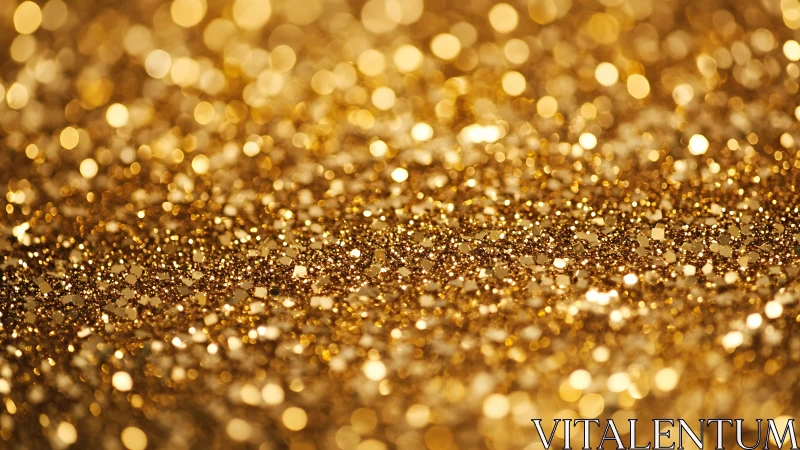 Golden glitter sparkles softly in a warm glowing blur