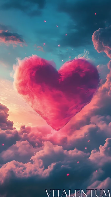 Heart-shaped formation rendered within layered cloud structure.