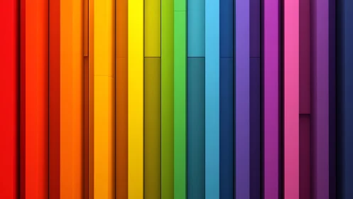 Stacked rainbow panels march in crisp geometric harmony.