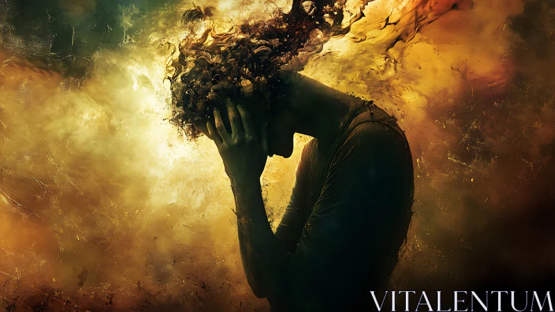 Neural combustion silhouette under turbulent chromatic pressure.