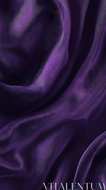 Deep violet satin drapery reveals fine weave and specular highlights
