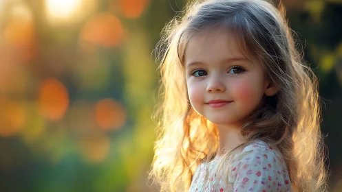 Young girl radiates joy in golden sunset light