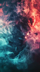 Whispered Portrait in Neon Smoke and Dreamy Color Veils.