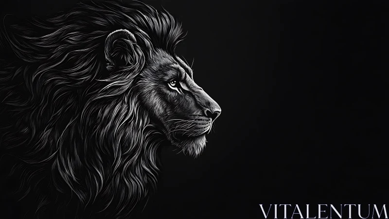 Midnight mane monarch staring down the silent dark.