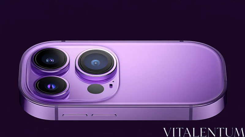 Purple iPhone 14 Pro Max. Premium flagship smartphone camera system.