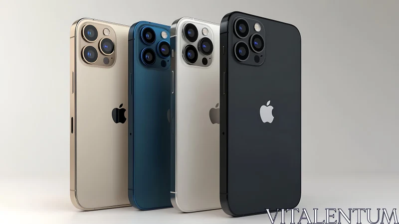 iPhone 12 Pro lineup displayed in four premium color finishes