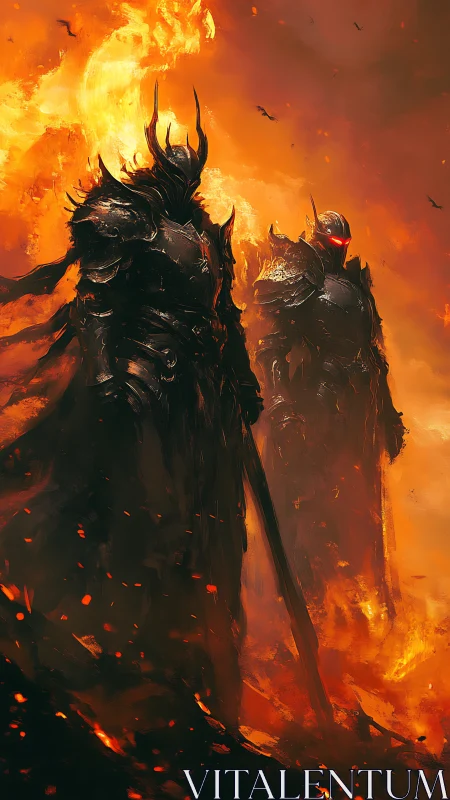Infernal warlords in obsidian armor within molten inferno.