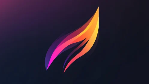 Luminous flame wing drifting through a midnight gradient.