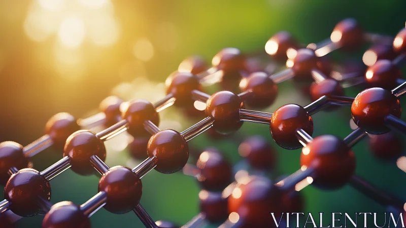 Molecular lattice render shows reflective red spheres linked by rods