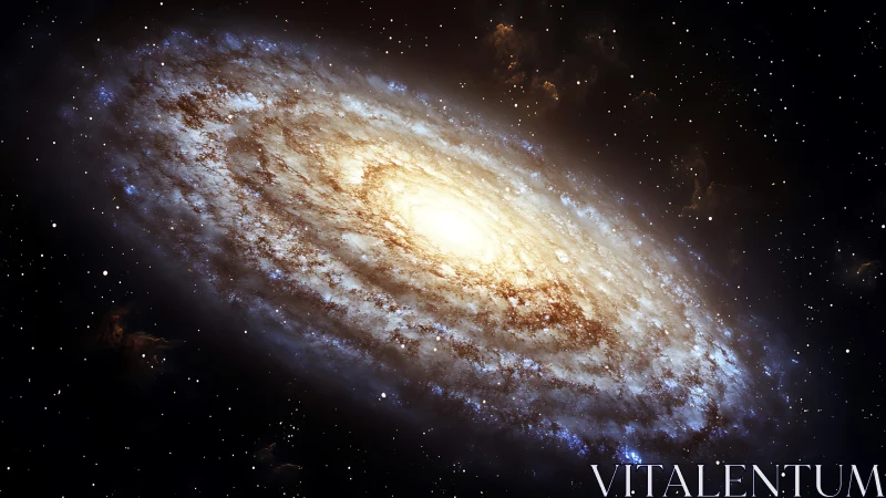 Glowing spiral galaxy swirling through a quiet starry night sky.