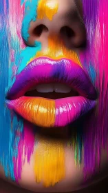 Color-drenched lips invite a bold splash of playful expression