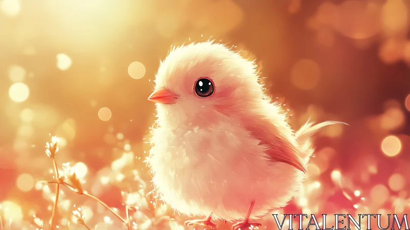 Ethereal Pink Chick in Warm Golden Light