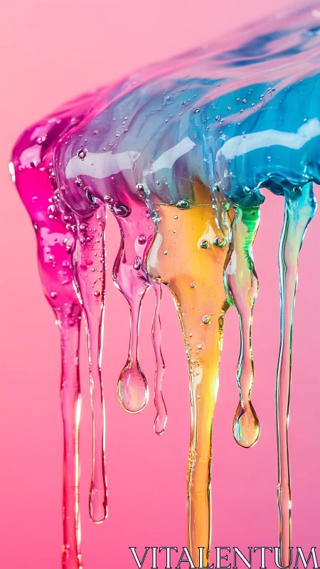 Candy colored drips melting into a dreamy pastel cascade.
