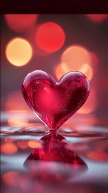 Crystalline Heart Glows in Warm Light.