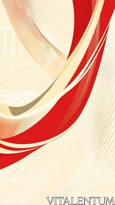 Sweeping red and cream ribbons in minimalist motion design.