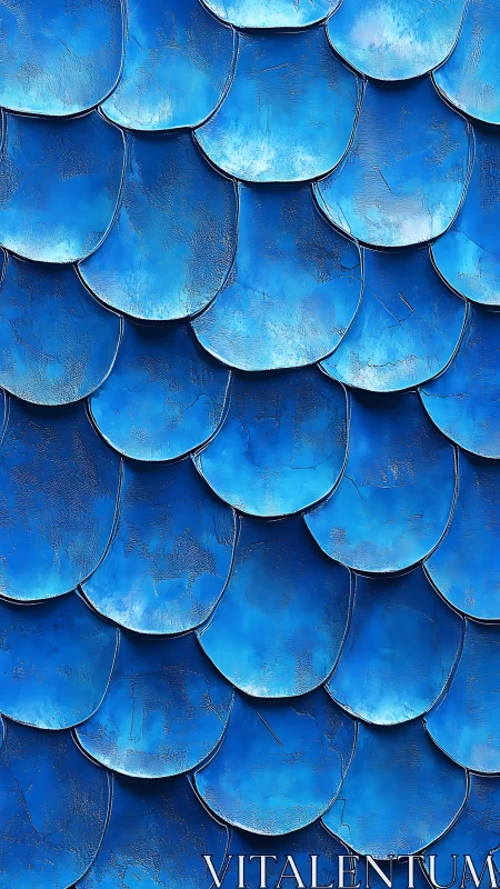 Layered blue scales create a textured abstract pattern.