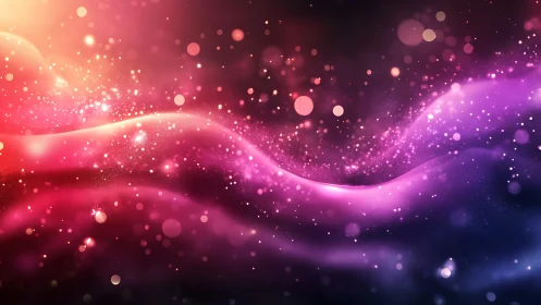 Curved bokeh waveforms render luminous magenta spectral gradients