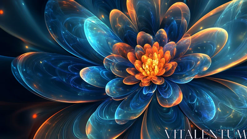 Radiant fractal flower rendered in luminous digital painting