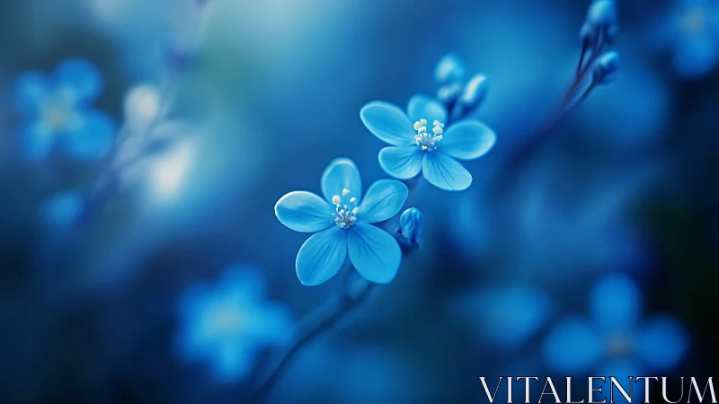 Cerulean Petals: Luminous Whispers of Blue.