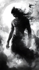 Stormborn god striding through moonlit oceans of smoke.